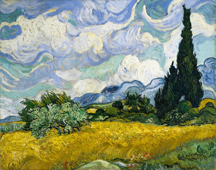 Wheat Field with Cypresses by Vincent van Gogh, 1889. Courtesy of The Metropolitan Museum.