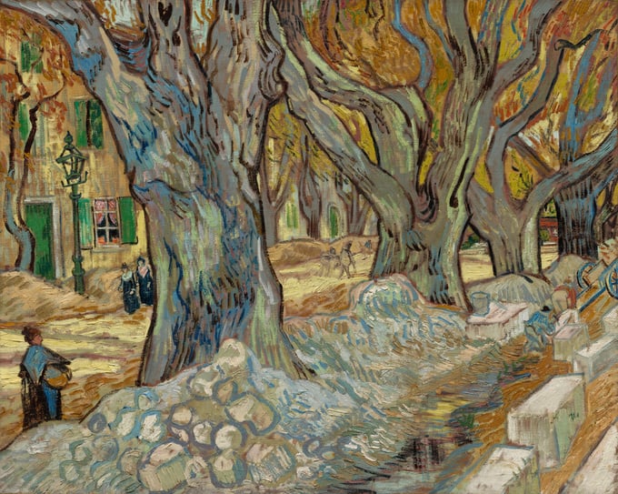 The Large Plane Trees (Road Menders at Saint-Rémy) by Vincent van Gogh. Courtesy of the Cleveland Museum of Art.